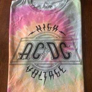 AC/DC High Voltage Tie-Dye cut/cropped T-Shirt
